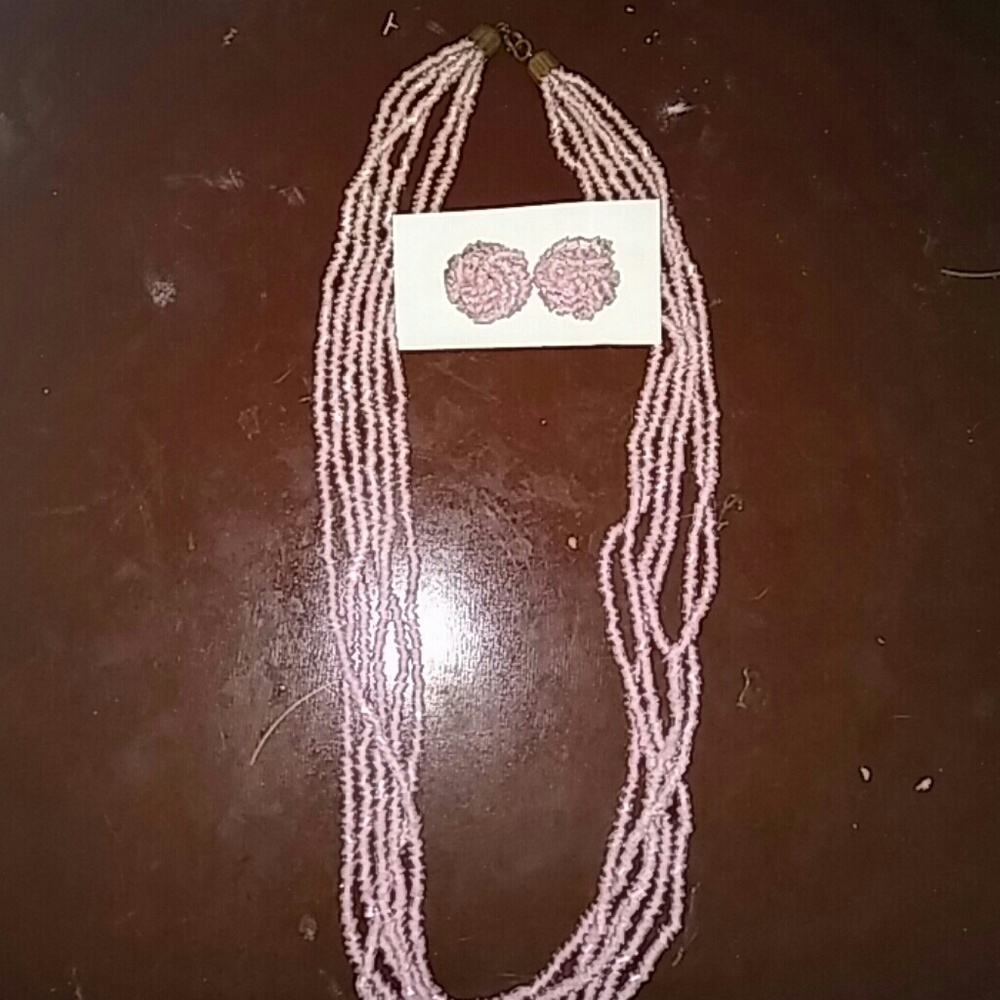 Beautiful pink earrings and necklace